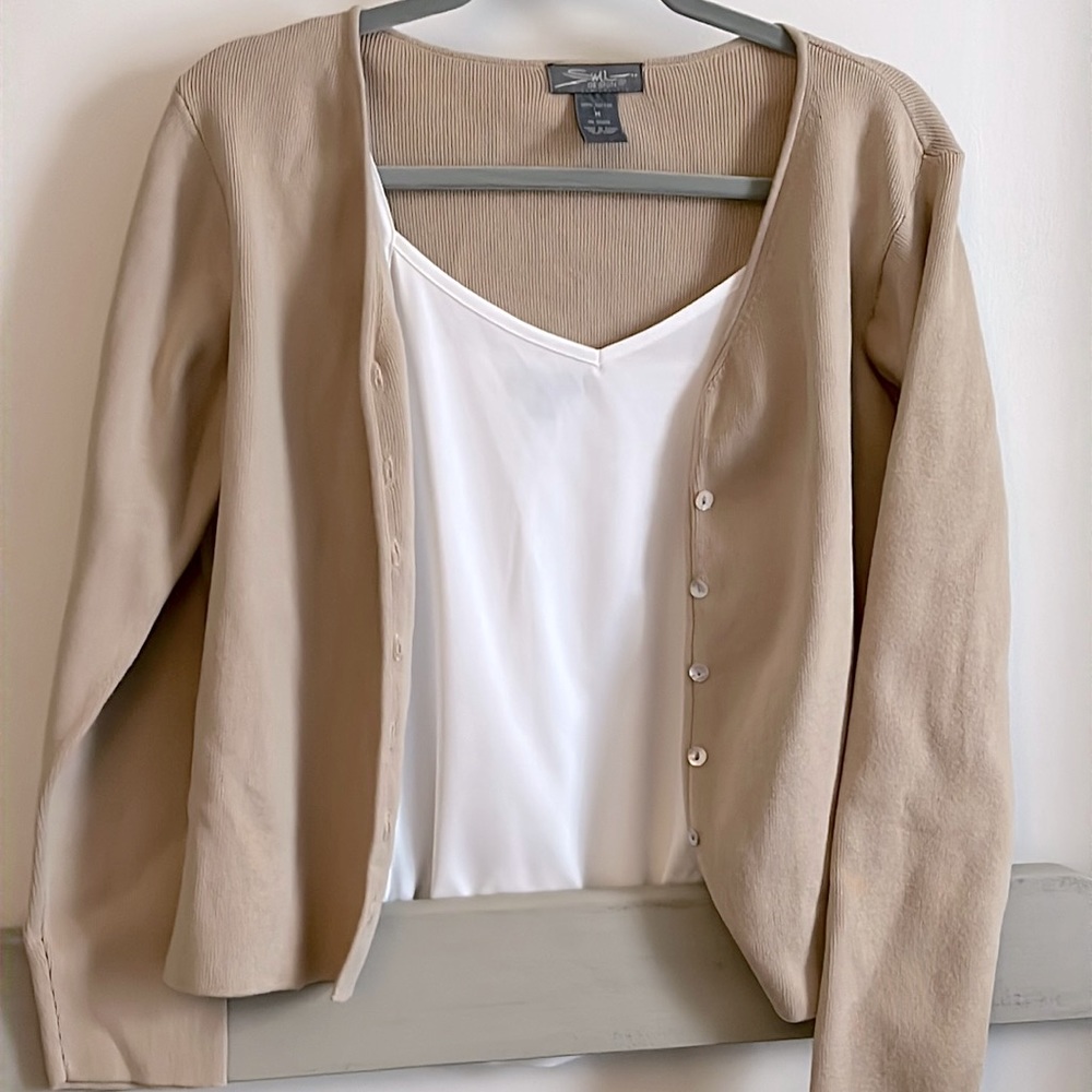 SML Design 100% Cotton Beige Cardigan